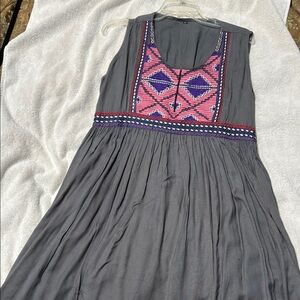 Gray Pink Casual Sleeveless Sundress